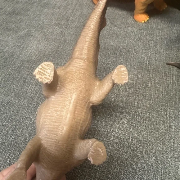 Large Vintage Dinosaur Toy Set - Green, Orange, Black - Picture 3 of 16